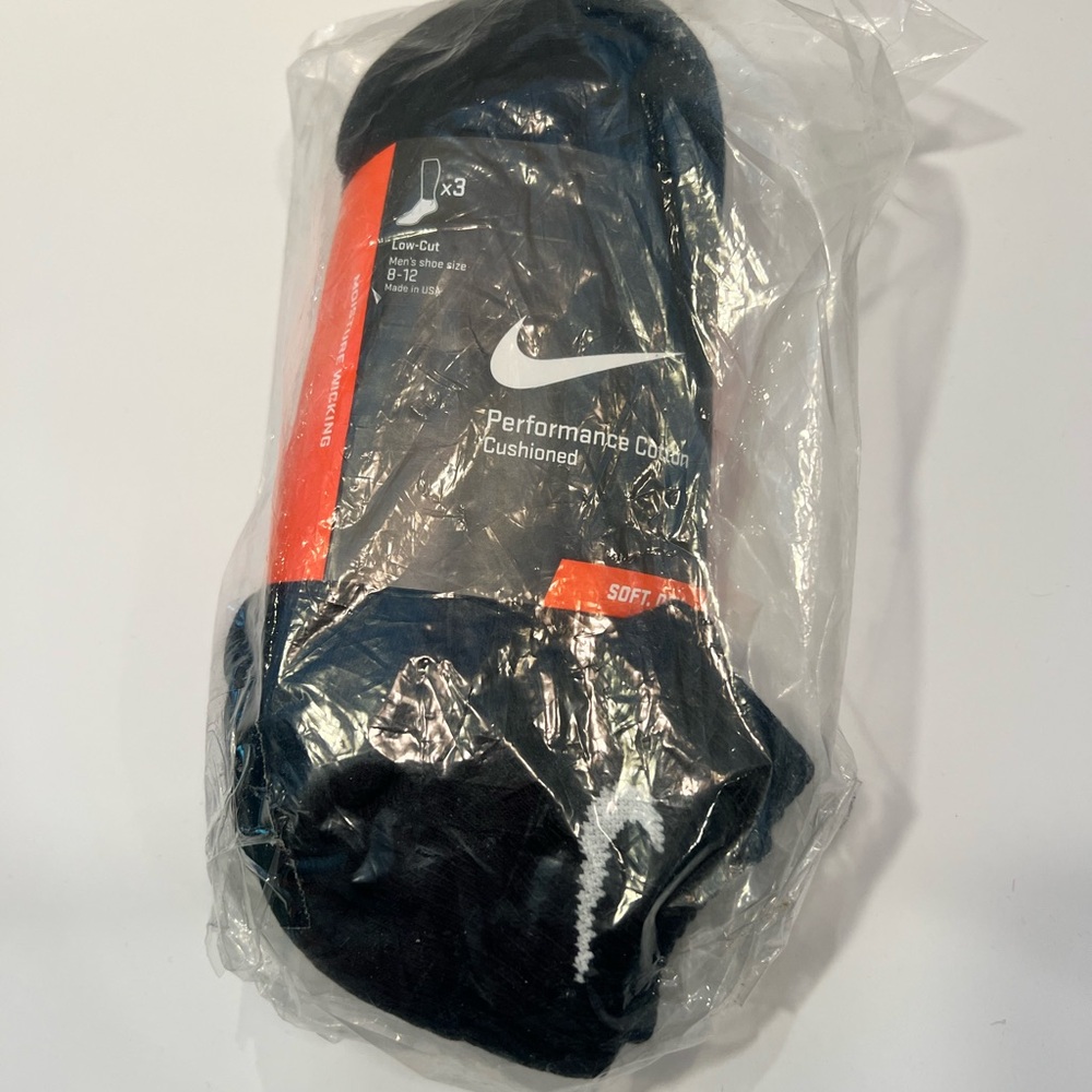 Nike Black Cushioned Socks | 3 pack | SIZE 8-12